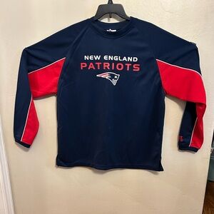 XL New England Patriots Navy and Red Long Sleeve Shirt